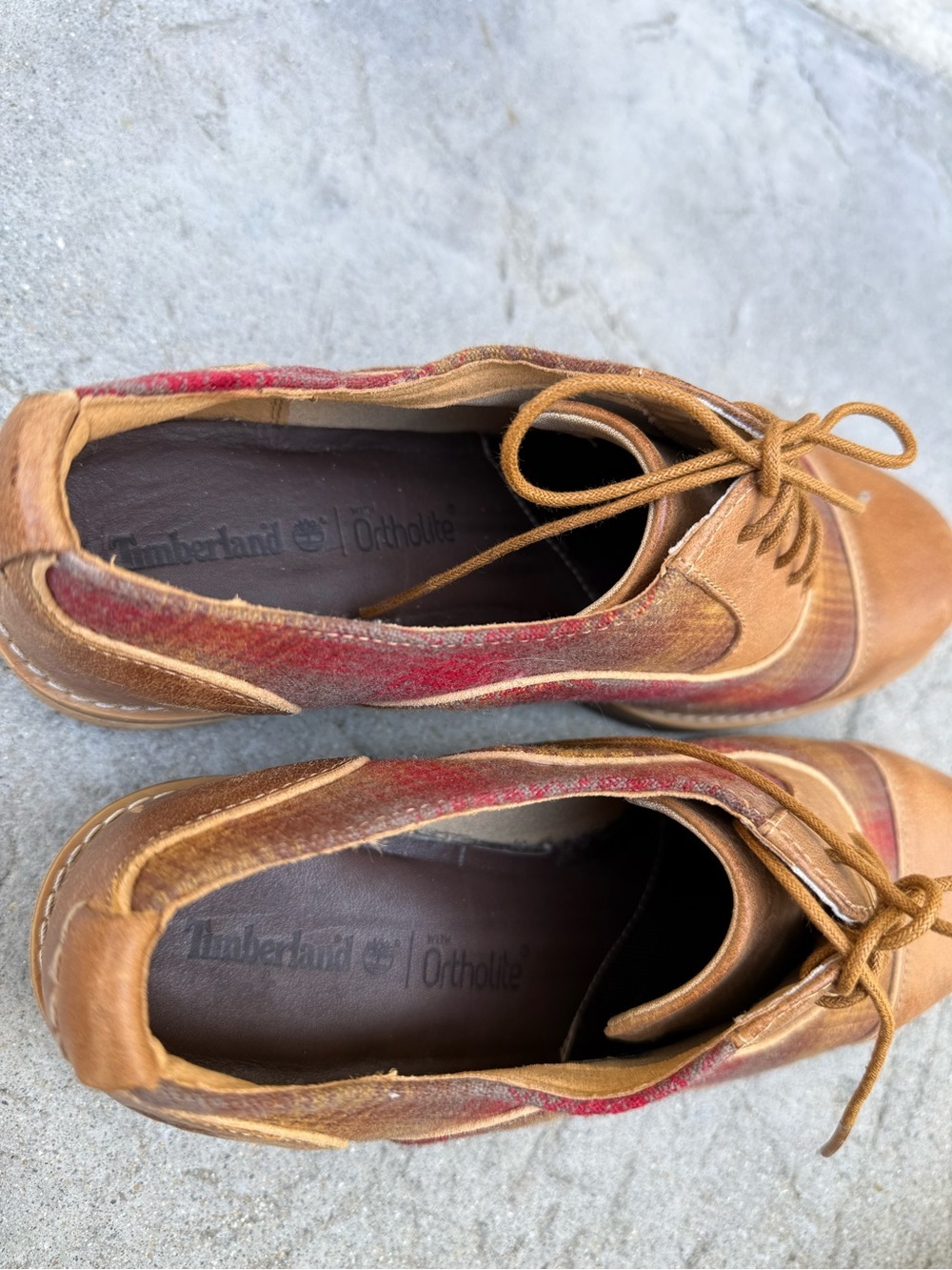 PENDLETON x TIMBERLAND Women's Beckwith Brown Red Plaid Leather Oxfords Shoes 8 - Picture 9 of 16